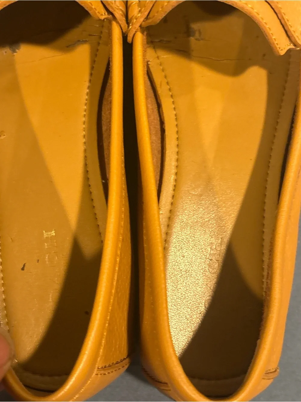COACH Fredrica Tan Soft Pebbled Leather Driving Moc Flat Loafers